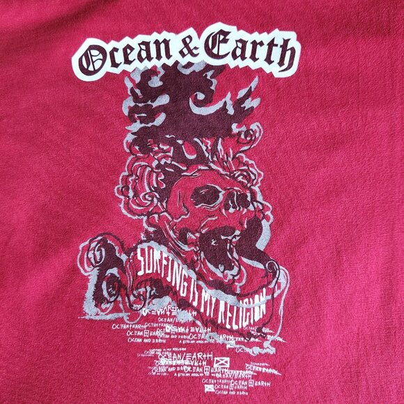 Ocean & Earth Graphic Print T-shirt Mens 2X Short Sleeve Crew Neck Large… - Picture 3 of 10